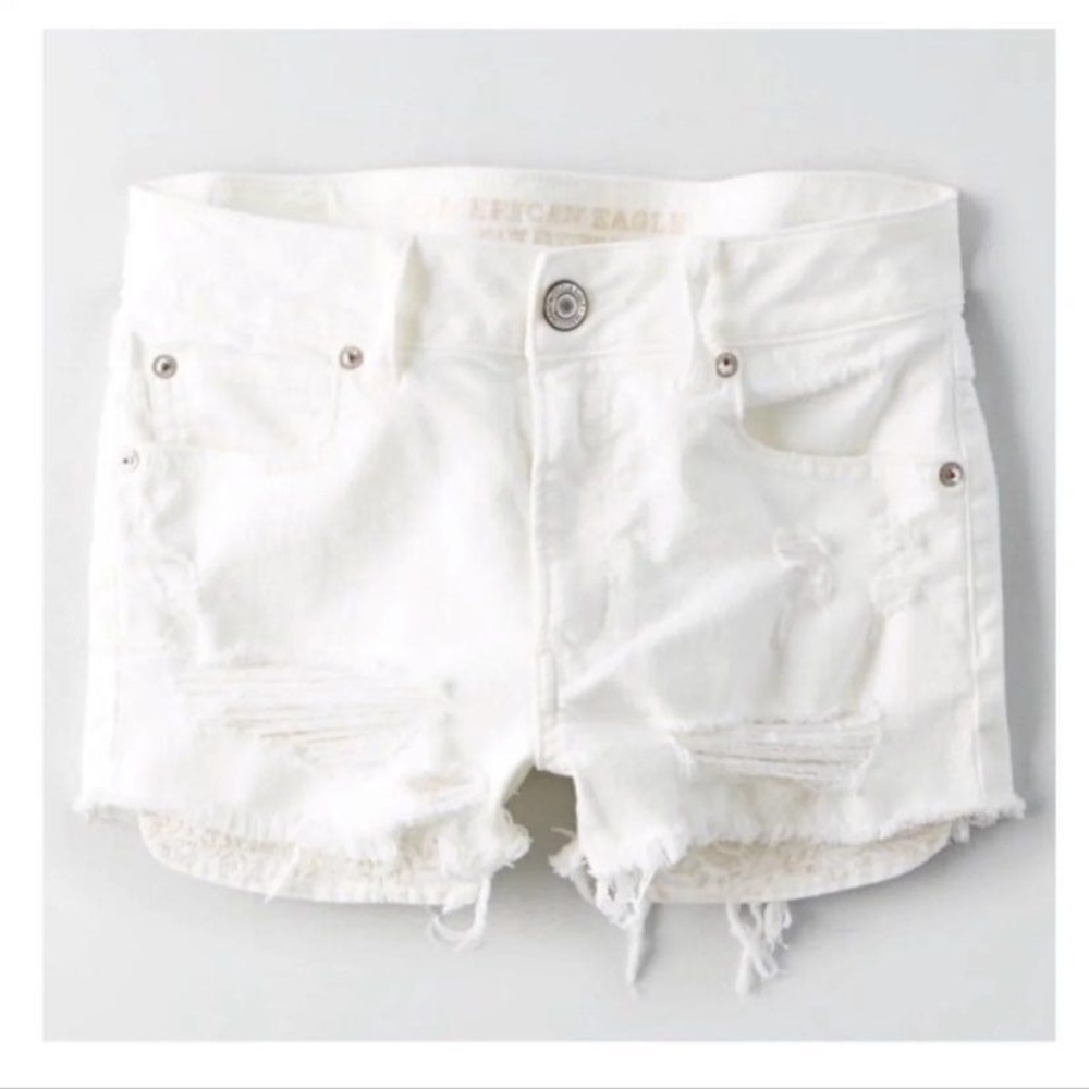 American Eagle hi-rise shortie denim jean shorts
